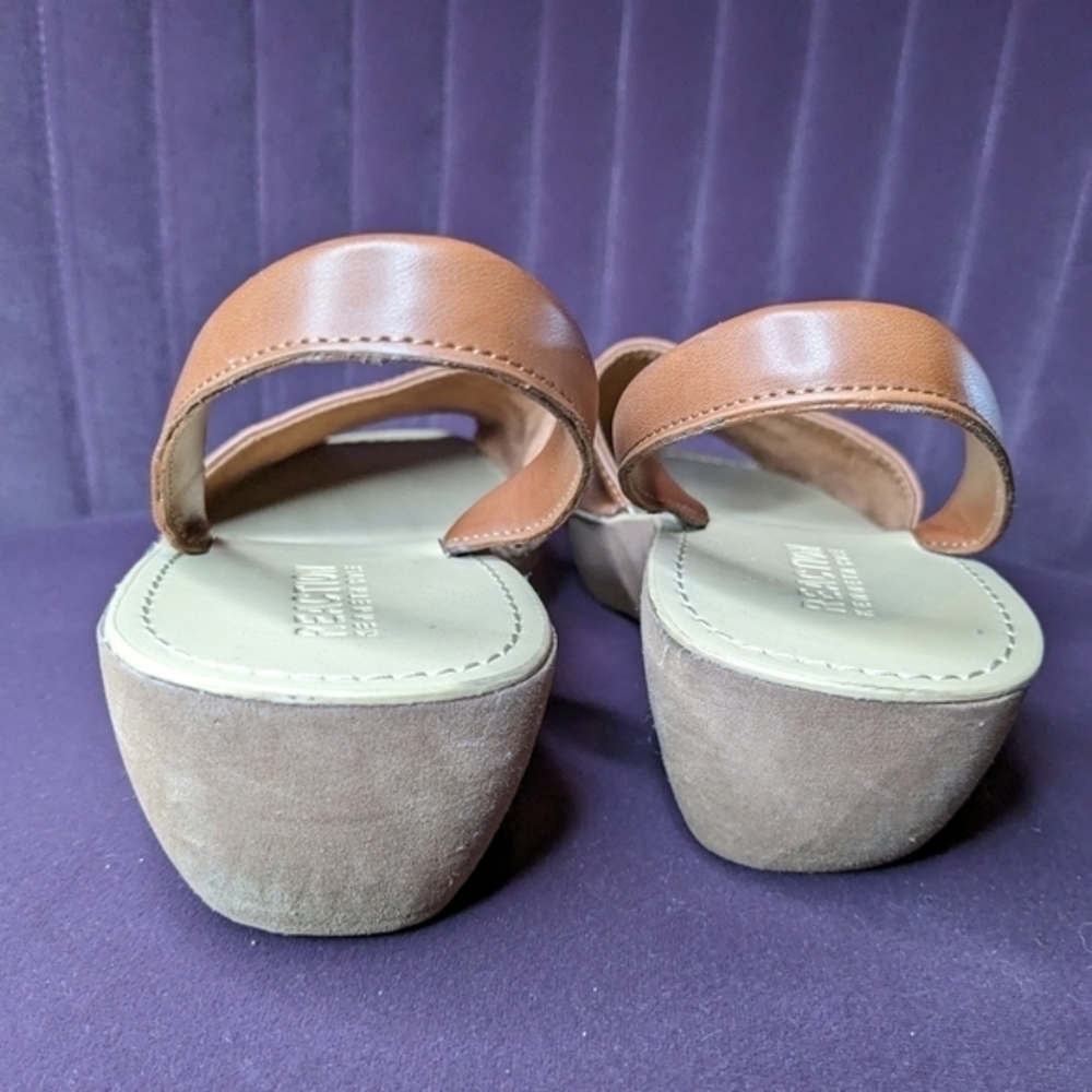 Kenneth Cole Reaction Size 7 Brown Open Toe Sandals‎ w/ Back Strap - Picture 4 of 8